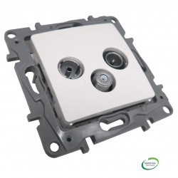 LEGRAND 664763 -  Prise Tv, R, Sat, étoile blindée, Niloé, Blanc, Legrand