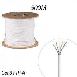 Câble informatique RJ45 Catégorie 6 F/UTP 4 paires, Touret de 500ml