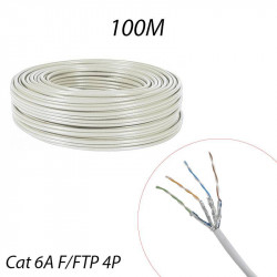 Câble informatique RJ45 Catégorie 6A F/FTP 4 paires Couronne de 100ml