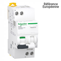 Disjoncteur différentiel Schneider 10A ICV40N 30mA Type-A 1P+N Courbe C - A9DC3610