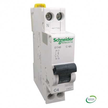 SCHNEIDER A9N21022 (F) Prodis DT40, disjoncteur, 1P+N, 4A, courbe C 