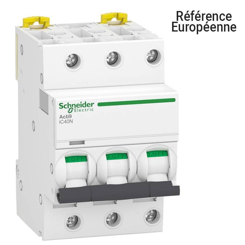 Disjoncteur Schneider DT40N - 3 Pôles - Courant 25A - Type C - Référence A9N21388 - Neuf
