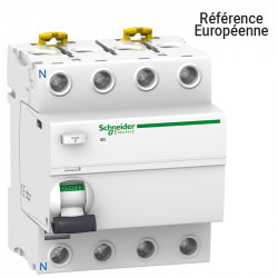 Interrupteur différentiel Schneider 4P 25A 30mA Acti9 Type-Ac - A9R41425