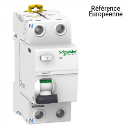 Interrupteur différentiel Schneider 2P 40A 30mA Acti9 Type-A-SI - A9R61240