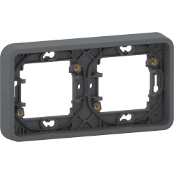 Mureva Cadre 2 postes horizontal encastré Gris - MUR34101