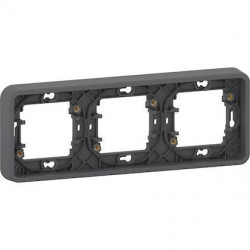 Mureva Cadre 3 poste horizontal encastré Gris - MUR34109