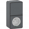 SCHNEIDER MUR36025 - Prise courant 2P+T+ Va et Vient Mureva Saillie Complet Gris 