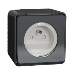 Mureva Prise 2P+T à vis complet Gris - MUR36030