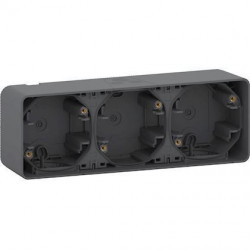 Mureva Boîte 3 postes horizontale saillie Gris - MUR37713