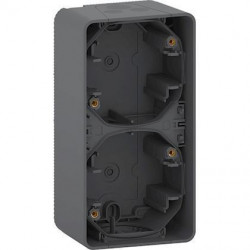 Mureva Boîte 2 postes vertical saillie Gris - MUR37912