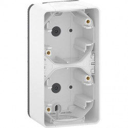 Mureva Boite 2 postes verticale saillie Blanc - MUR39912