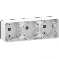 Mureva Boite 3 postes horizontale saillie Blanc - MUR39913