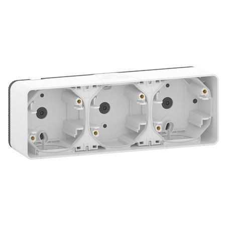 SCHNEIDER MUR39913 - Boîte 3 postes horizontale Mureva Composable Blanc