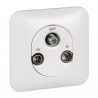 SCHNEIDER S260460 - Prise TV/FM/SAT, 2 entrées, arriére, Complet, Ovalis (FC) 