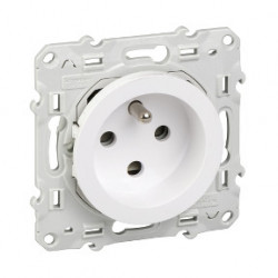 SCHNEIDER S520099 - Prise de courant Blanc, à détrompage,Odace