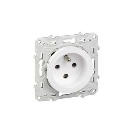 SCHNEIDER S520099 - Prise de courant Blanc, à détrompage,Odace (FC)