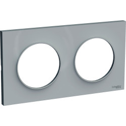 SCHNEIDER S520704A1 - Plaque, 2 Postes, Gris, Odace - FC