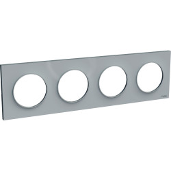 SCHNEIDER S520708A1 - Plaque, 4 Postes, Gris, Odace - FC