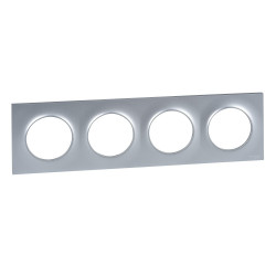 SCHNEIDER S520708E - Plaque, 4 Postes, Aluminium, Odace - FC