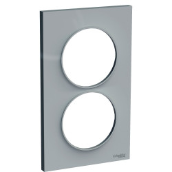 SCHNEIDER S520714A1 - Plaque, 2 Postes, Gris, Odace - FC