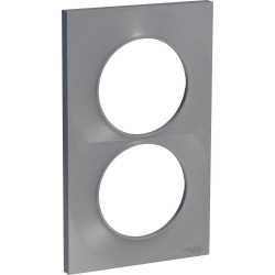 SCHNEIDER S520714E (F) Plaque, 2 Postes, Aluminium, Odace