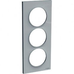 SCHNEIDER S520716A1 - Plaque, 3 Postes, Gris, Odace - FC