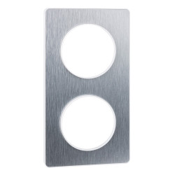 SCHNEIDER S520804J - Plaque, Aluminium brossé, 2P, horiz./vert., Odace - FC