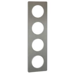 SCHNEIDER S520808J - Plaque, Aluminium, brossé, 4P, horiz./vert., 71mm, Odace - FC