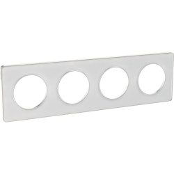 SCHNEIDER S520808R - Plaque, Translucide Blanc, 4 postes, horiz./vert. ,Odace - FC