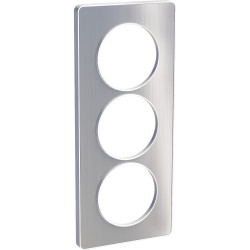 SCHNEIDER S520816J - Plaque, Aluminium brossé, 3P, verticaux, Odace - FC