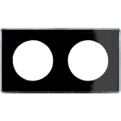 SCHNEIDER S520904Z - Plaque, noir support Blanc, 2 postes, entraxe 71mm, Odace - FC