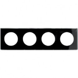 SCHNEIDER S520908Z - Plaque noir support Blanc, 4 postes, Odace - FC