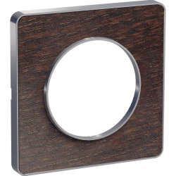 SCHNEIDER S530802P - Plaque, Wenge avec liseré Alu, 1 poste, Odace - FC