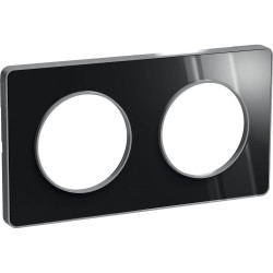 SCHNEIDER S530804K1 - Plaque, Aluminium brillant fumé, 2 postes, Odace - FC