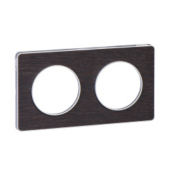 SCHNEIDER S530804P - Plaque, Wenge avec liseré Alu, 2 postes, horiz. ou vert., Odace - FC