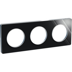 SCHNEIDER S530806K1 - Plaque, Aluminium brillant fumé, 3 postes, Odace - FC