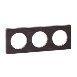 SCHNEIDER S530806P - Plaque, Wenge avec liseré Alu, 3 postes, horiz. ou vert., Odace - FC