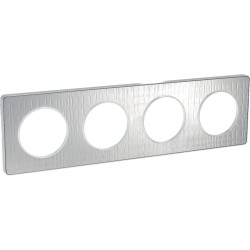 SCHNEIDER S530808J1 - Plaque, Aluminium brossé croco, 4P, Odace - FC