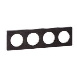 SCHNEIDER S530808P - Plaque Wenge avec liseré Alu, 4 postes, horiz. ou vert., Odace - FC