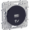SCHNEIDER S540408 - Prise chargeur USB, Type A, Anthracite, Odace (FC) 