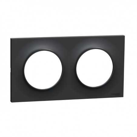 Plaque Odace Anthracite Styl 2 postes - SCHNEIDER S540704