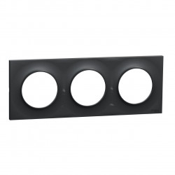 Odace Plaque finition 3 postes Anthracite - S540706