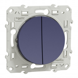 SCHNEIDER S550216 - Poussoir double, Cobalt, Odace - FC