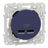 SCHNEIDER S550407 - Double chargeur USB, Type A, Cobalt, Odace (FC) 