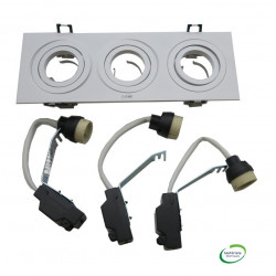 SLV 113513 - NEW TRIA 3 GU10 encastré rectangulaire, Blanc, max 3x 50W