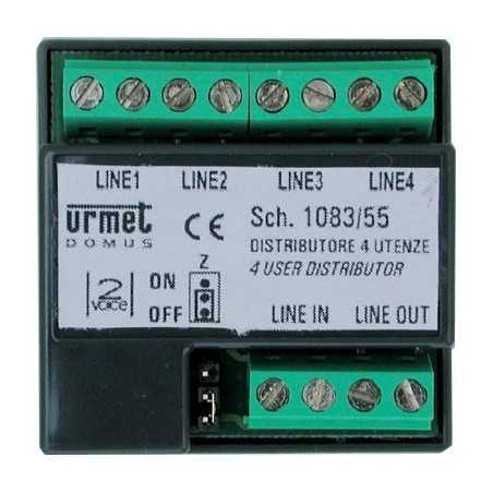 Dérivateur vidéo 2Voice 4 sorties URMET 1083/55