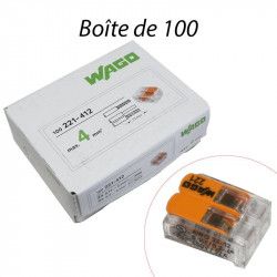 Bornes WAGO 221 à levier 2x4mm² - WAGO 221-412