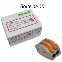 222-412 - Borne WAGO Gris fils souple 2x4mm² (50 pièce)