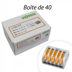 Wago 222-415 - Borne Gris fils souple 5x4mm 40 pièces