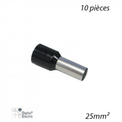 DIGITAL ELECTRIC 41057 - Embout de câblage isolé simple 25mm² NOIR (10pcs)